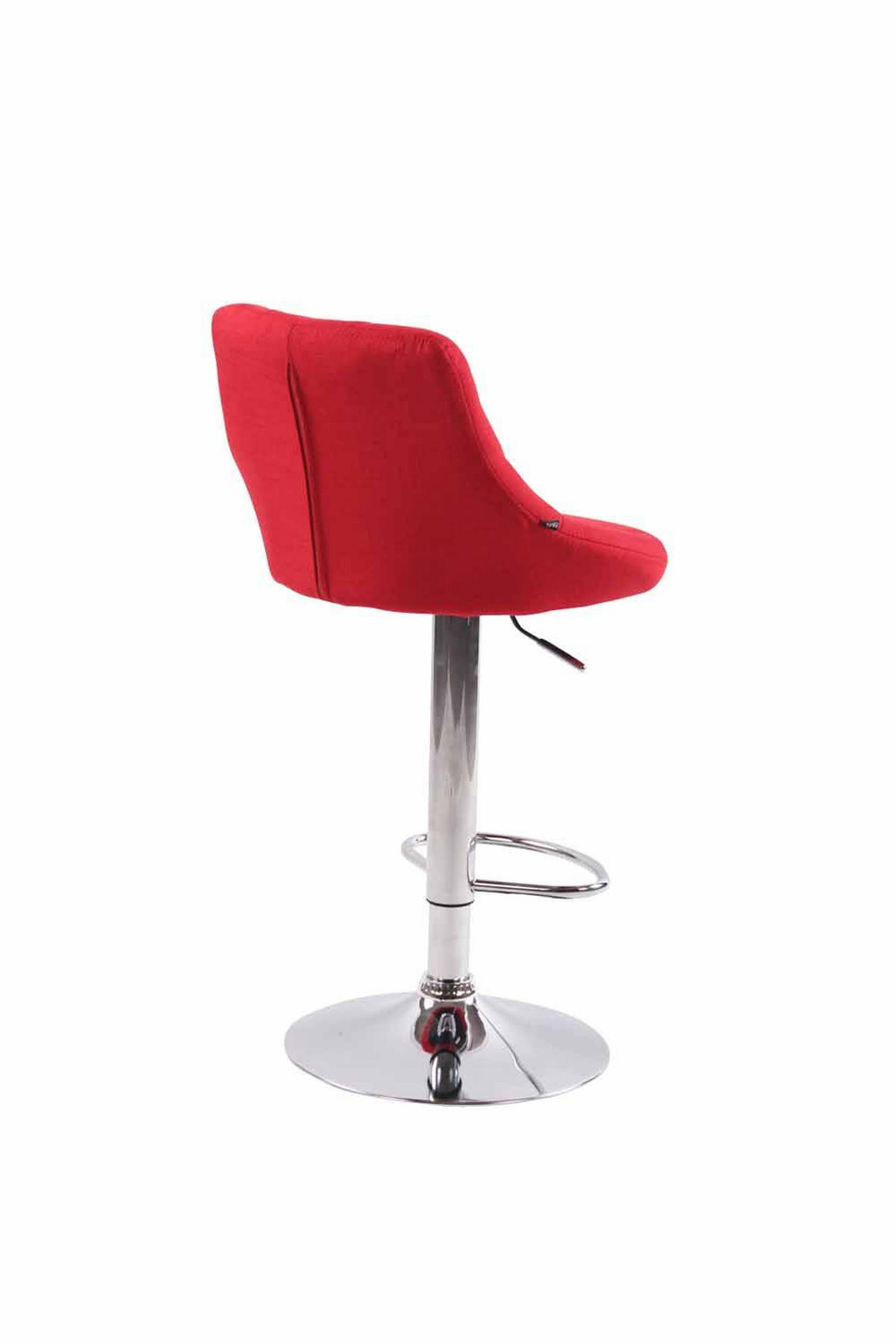 BARHOCKER 2er Set Stoff rot - Chromfarben/Rot, Textil/Metall (46/83/49cm) - CLP