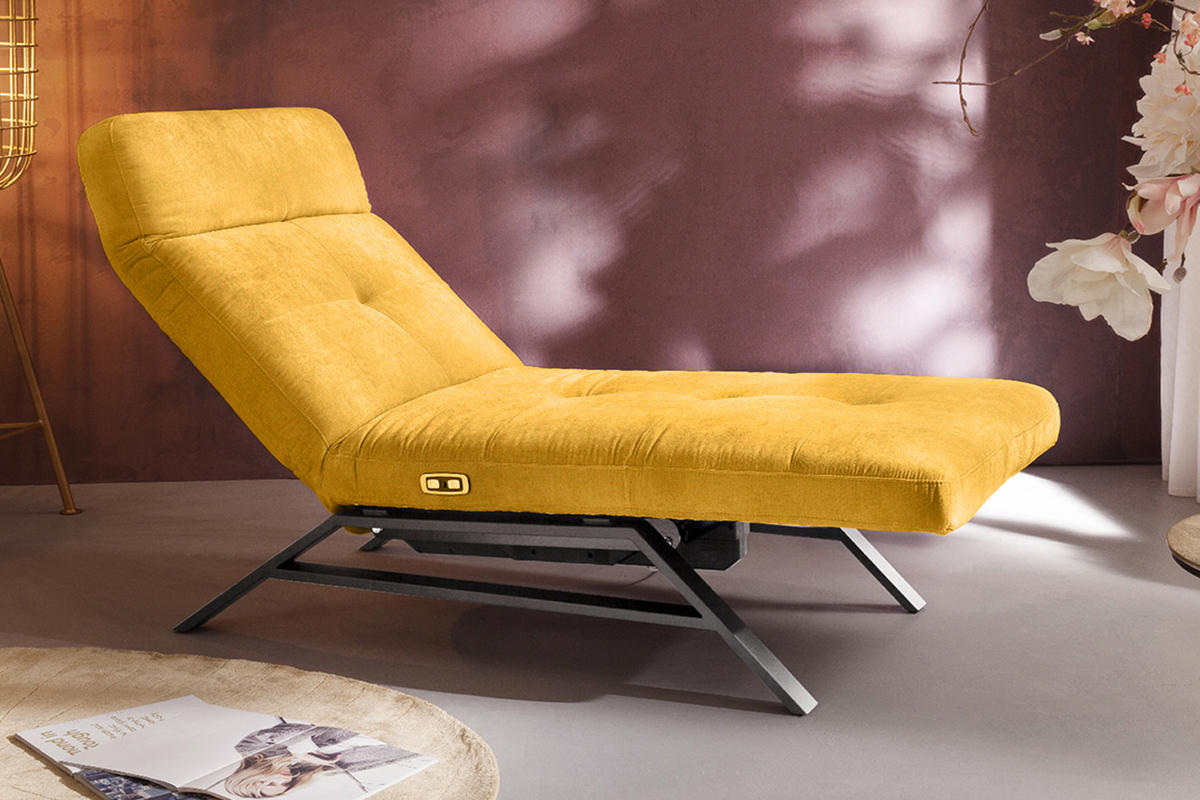 LIEGE AMERIVA Gelb Velvet - Gelb/Silberfarben, Textil (80/110/158cm) - KAWOLA