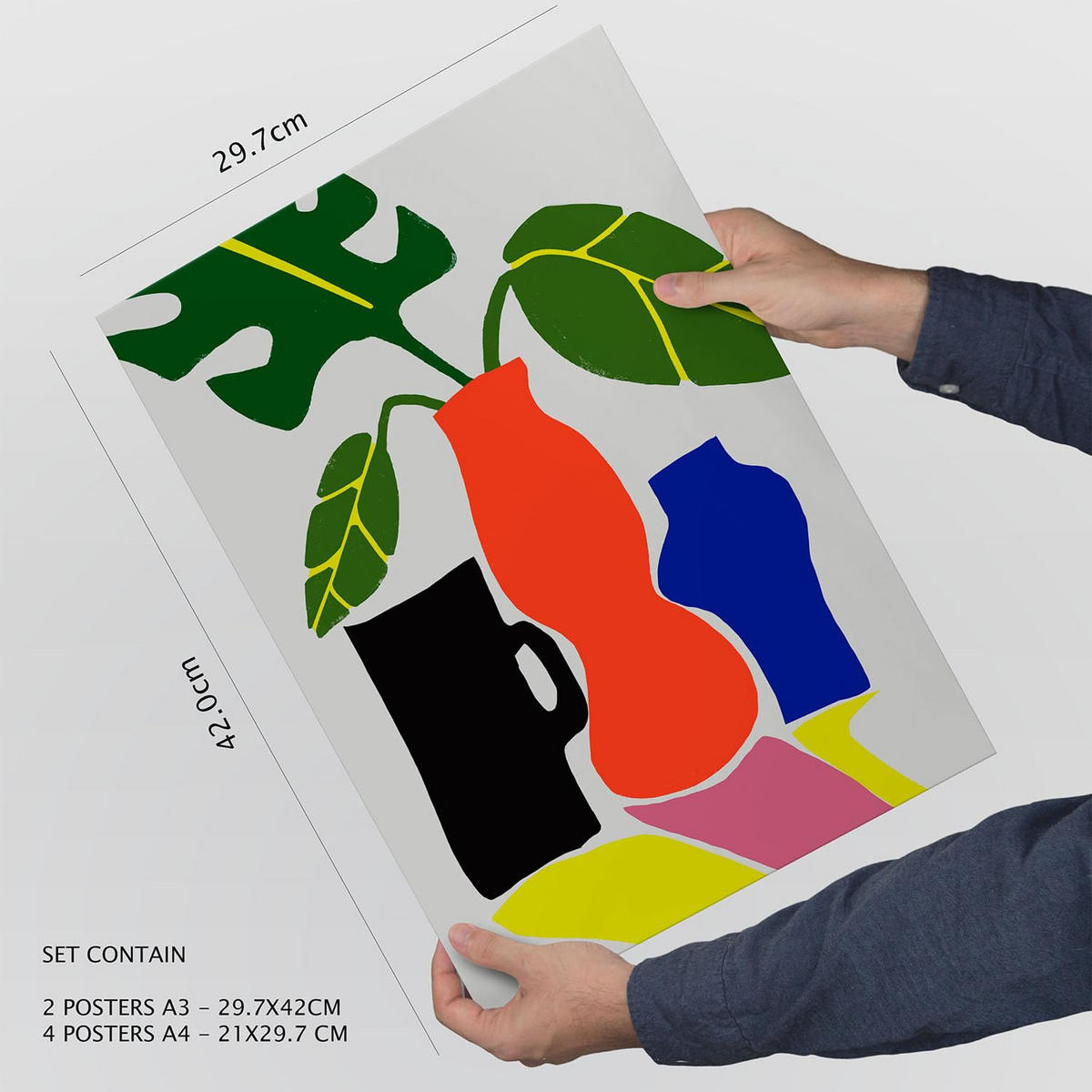 POSTER Set Mit 6 Sanfte abstrakte Landschaften Größe A3 & A4 Rahmenlos - Klar, Papier (29.7/1cm) - Nacnic
