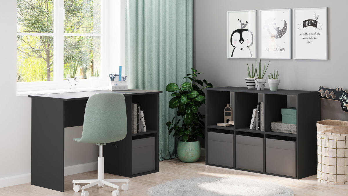 BÜCHERREGAL Loni - Grau, Holzwerkstoff (120/80/38cm) - RAUMHIRSCH FURNITURE