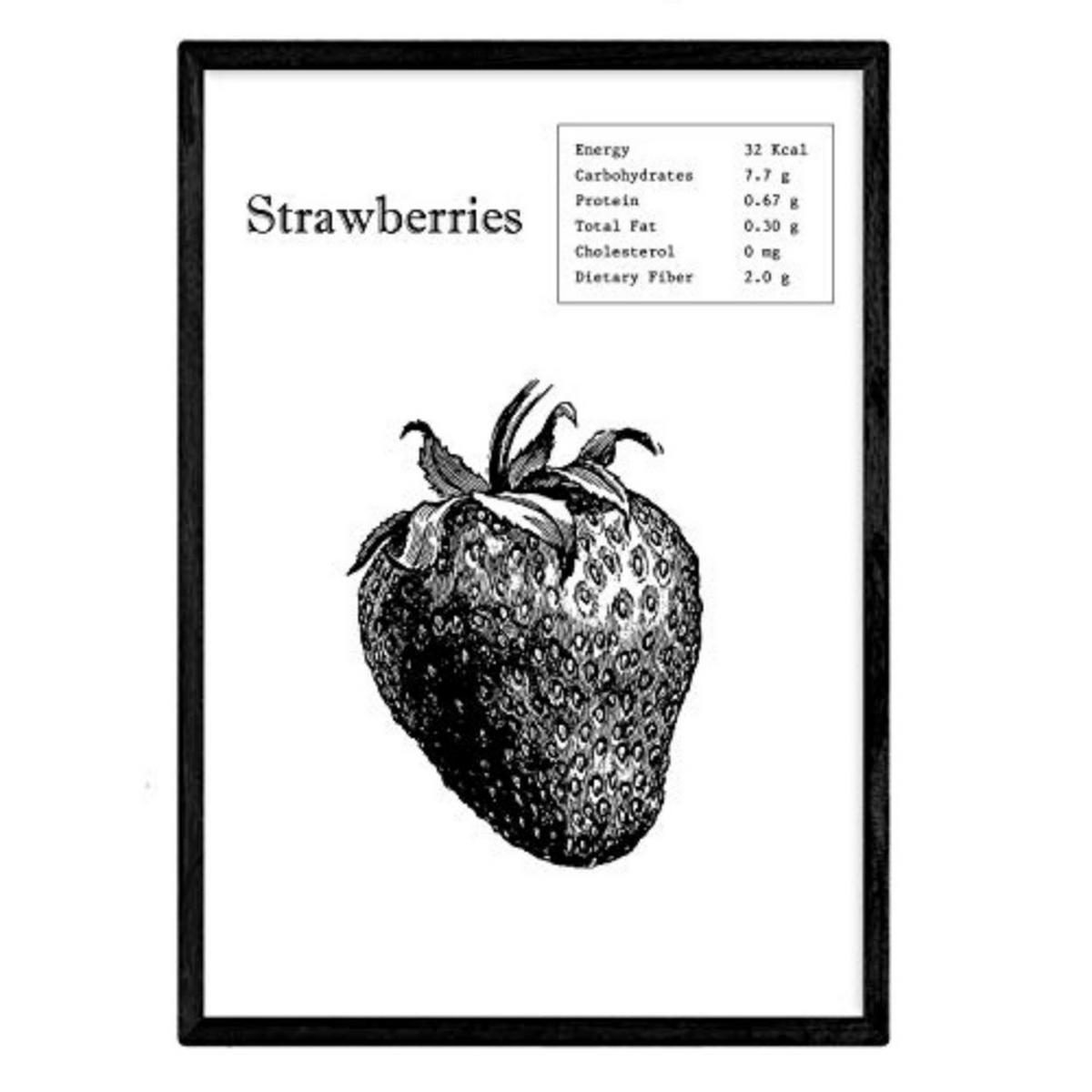 POSTER Strawberries A3 Rahmenlos - Klar, Papier (29.7/5/42cm) - Nacnic