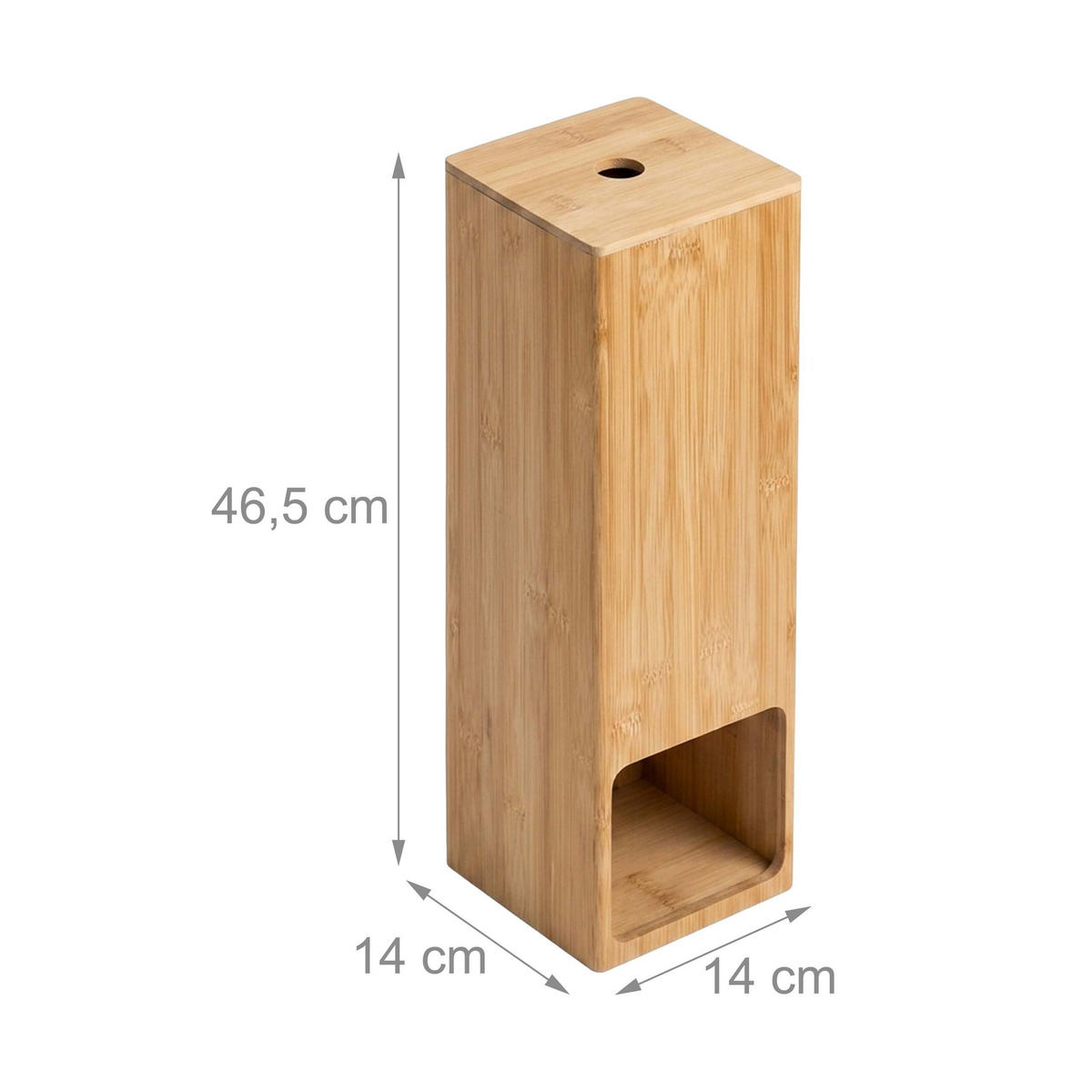 ZÁSOBNÍK Přírodní bambus pro 4 role - světle hnědá, dřevo (14/46.5/14cm) - Relaxdays