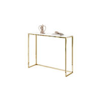 KONSOLE MODERN II GLASS 100/30/79 cm Goldchrom/Weiß - Goldfarben/Weiß, Glas/Metall (100/79/30cm) - Lookway