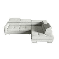 ECKSOFA Silber MERY P Ausziehbar Mit Verstellbaren Kopfstützen - Grau, Textil (250/200cm) - Sepro Meble