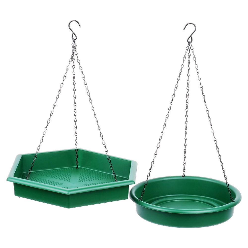 VOGELFUTTER-SET Hängestation & Tränke 2-teilig Dunkelgrün - Dunkelgrün, Kunststoff (32/28/28cm) - ProGarden