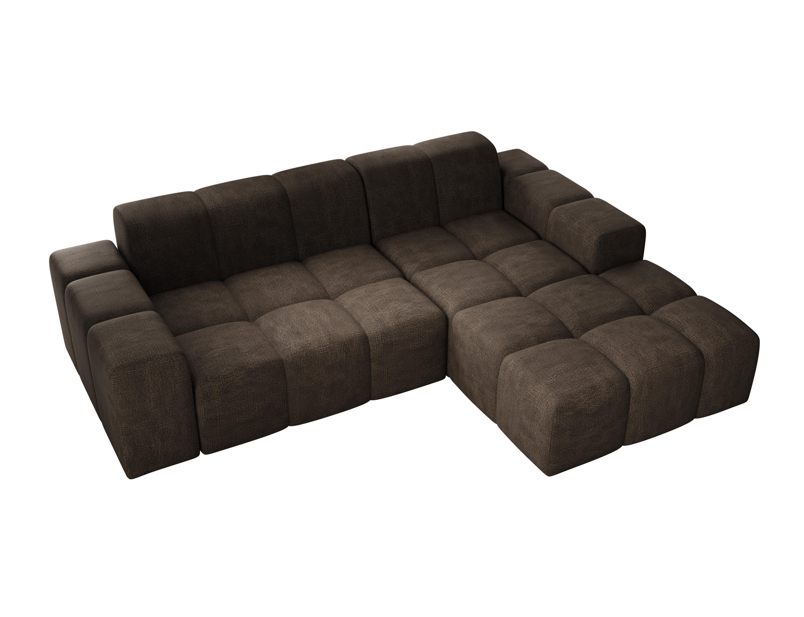 ECKSOFA Fogo ohne Schlaffuktion, L-Form, Sofa Rechts, Veloursstoff, 245x68x180 cm, Braun - Braun, Holz (245/180cm) - PROMETO Möbel