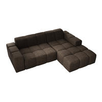 ECKSOFA Fogo ohne Schlaffuktion, L-Form, Sofa Rechts, Veloursstoff, 245x68x180 cm, Braun - Braun, Holz (245/180cm) - PROMETO Möbel