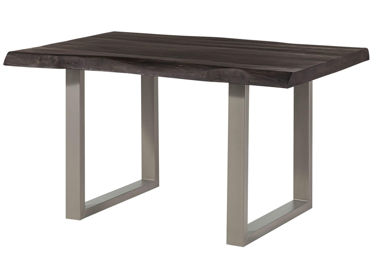 BAUMTISCH Mango 140x90x77 grau lackiert / U-Beine silber matt FREEFORM 5 - Grau, Holz (140/90/77cm) - Massivmoebel24