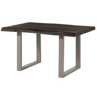 BAUMTISCH Mango 140x90x77 grau lackiert / U-Beine silber matt FREEFORM 5 - Grau, Holz (140/90/77cm) - Massivmoebel24
