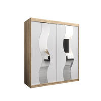 SCHWEBETÜRENSCHRANK 200/180/62 2-türig - Silberfarben/Weiß, Holz/Kunststoff (180/200/62cm) - Abiks Möbel
