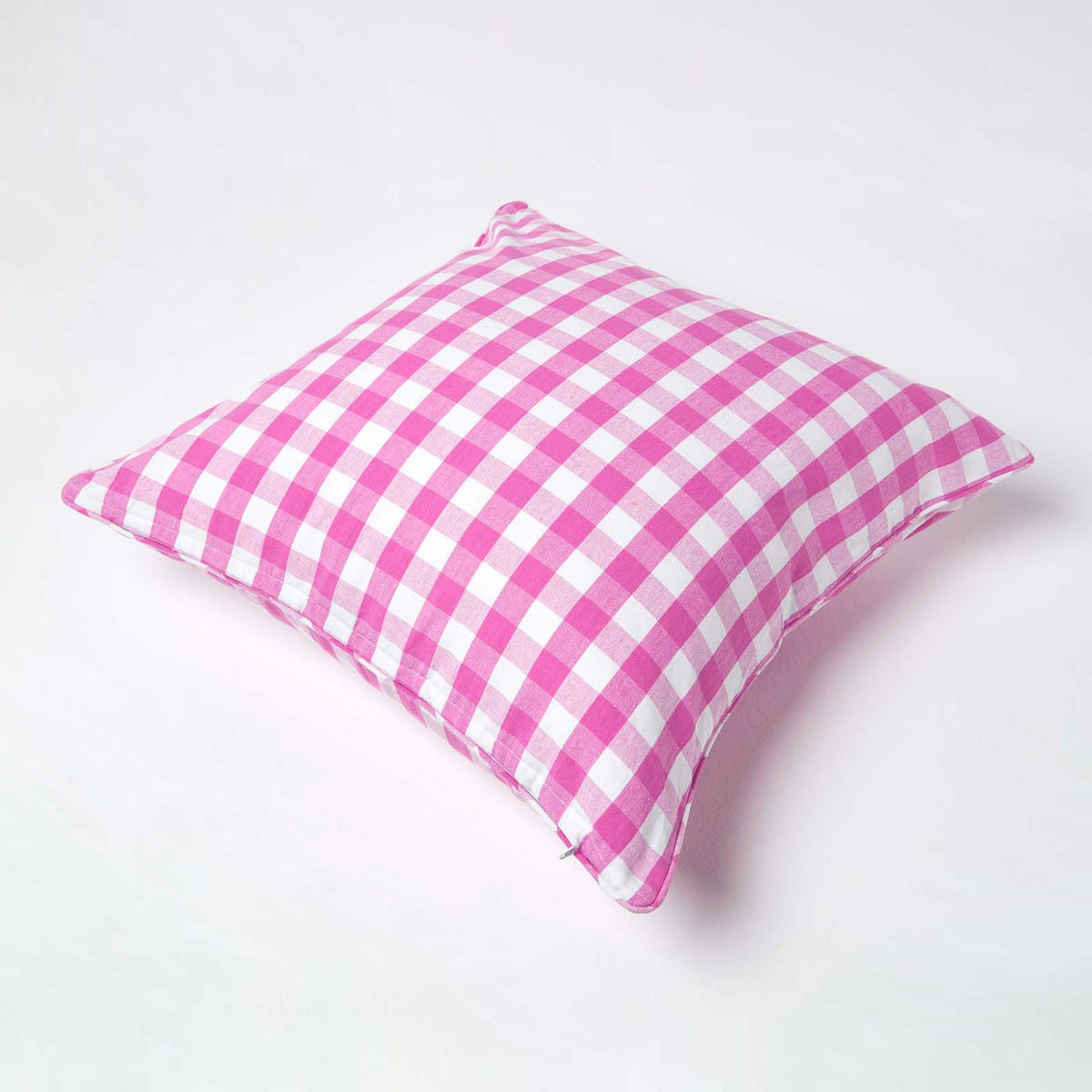 KISSENHÜLLE Karo-Muster 60/60 cm, 100% Baumwolle - Rosa, Textil (60/60cm) - Homescapes