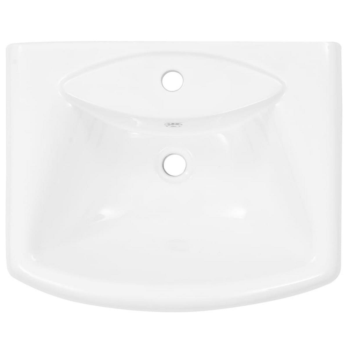 WASCHBECKEN Freistehendes Mit Säule Keramik Weiss 580/470/200 Mm - Weiß, Keramik (47/20/58cm) - vidaXL