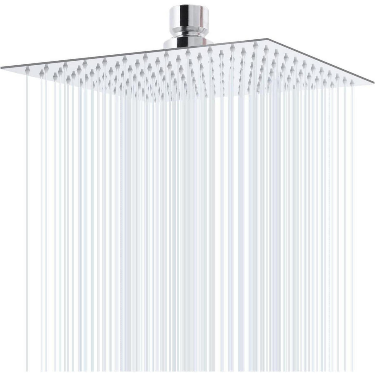 REGENDUSCHKOPF 30 cm Edelstahl Quadratisch Chrom - Silberfarben, Metall (30/12.7/30cm)