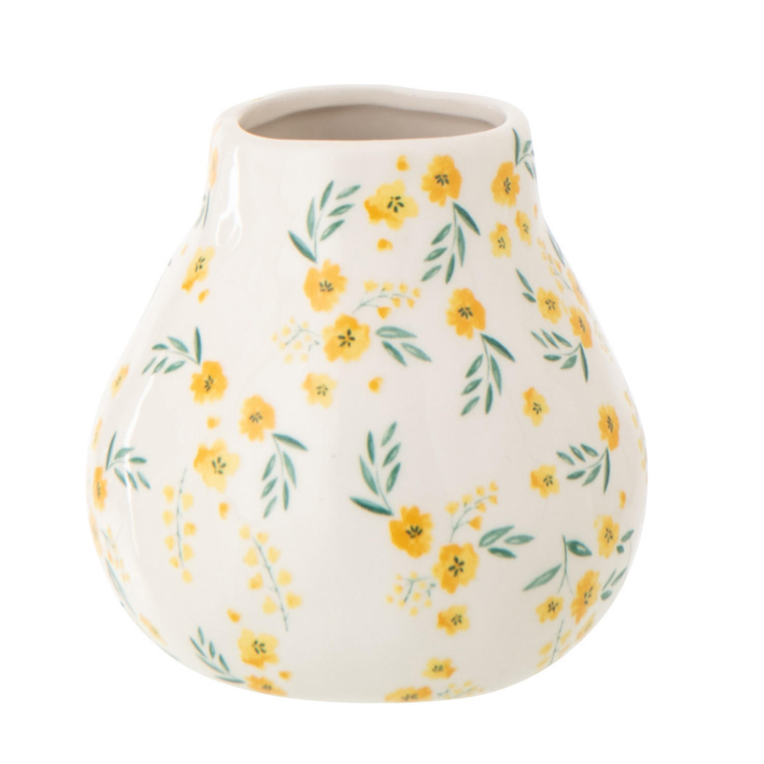 VASE BLUMEN Weiß - Weiß, Keramik (12.5cm) - J-Line