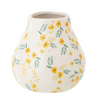 VASE BLUMEN Weiß - Weiß, Keramik (12.5cm) - J-Line