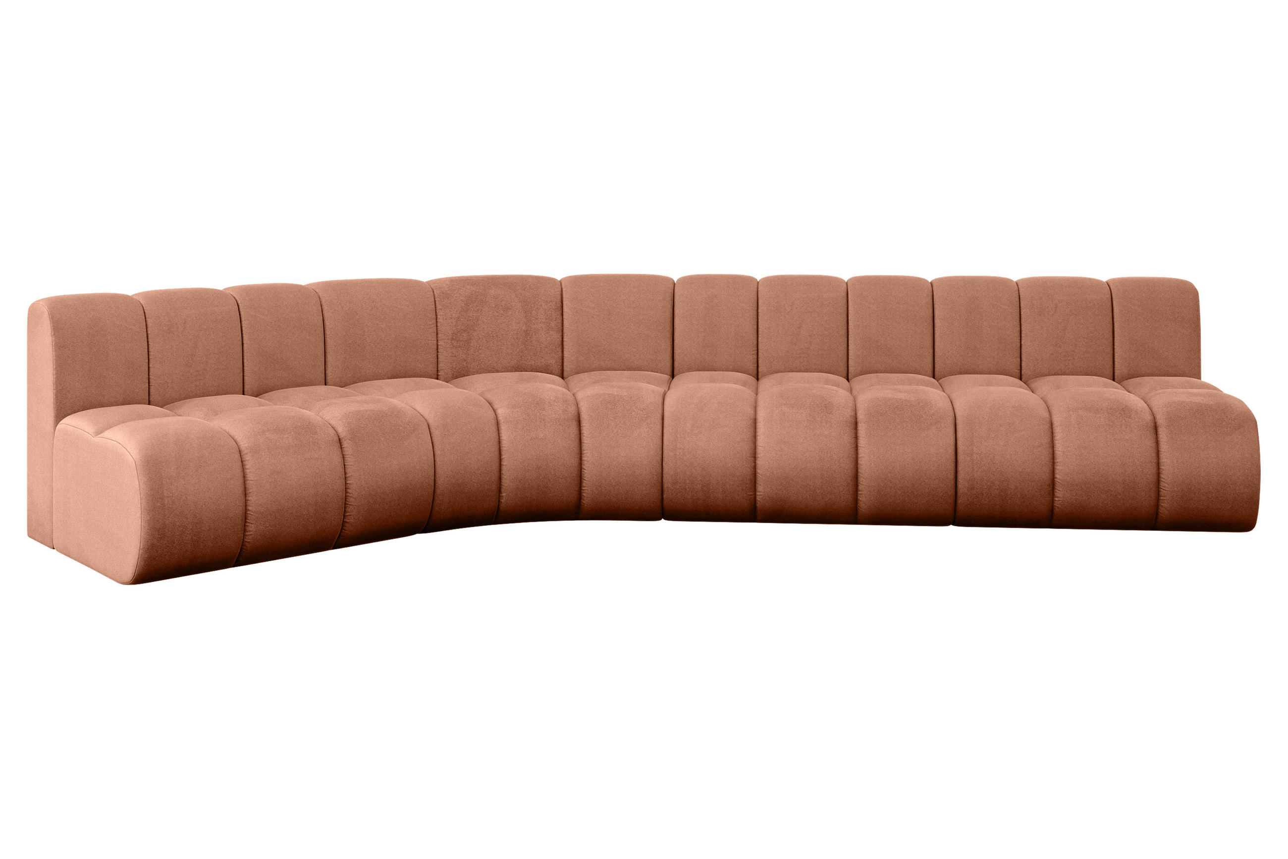 ECKSOFA modulares Sofa Montra-L2 - 381x174x70 cm Apricot - Koralle, Holzwerkstoff/Textil (381/174cm) - ALTDECOR
