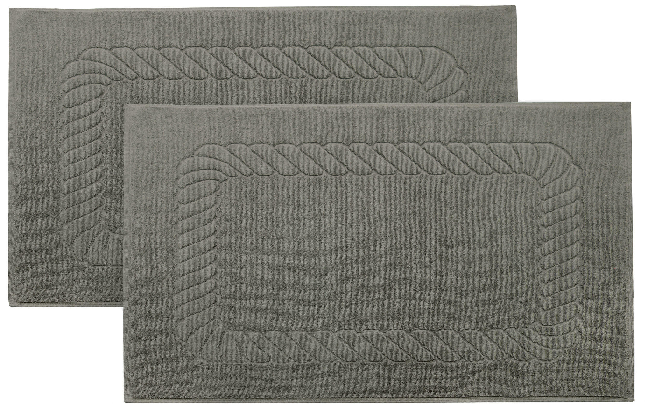 BADEMATTE, 2er-Set, 50x70 cm, 100% Baumwolle, Braun - Taupe, Textil (50/70cm) - Zollner