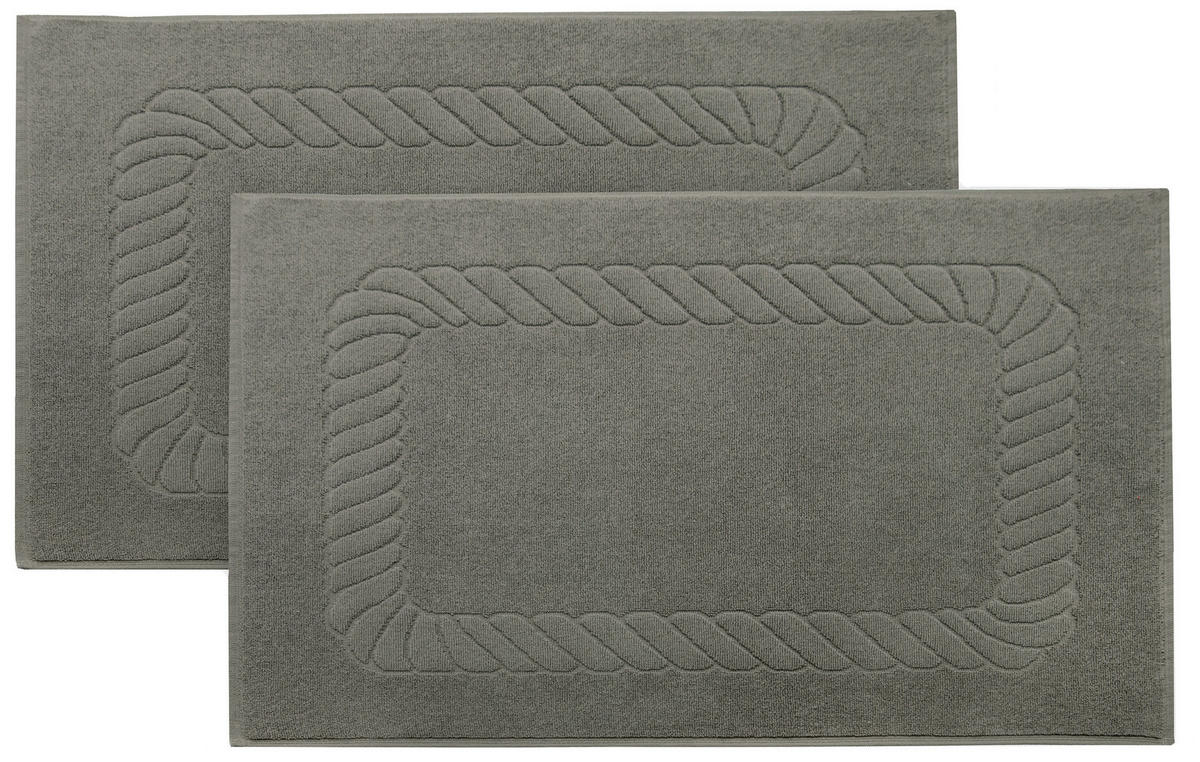 BADEMATTE, 2er-Set, 50x70 cm, 100% Baumwolle, Braun - Taupe, Textil (50/70cm) - Zollner