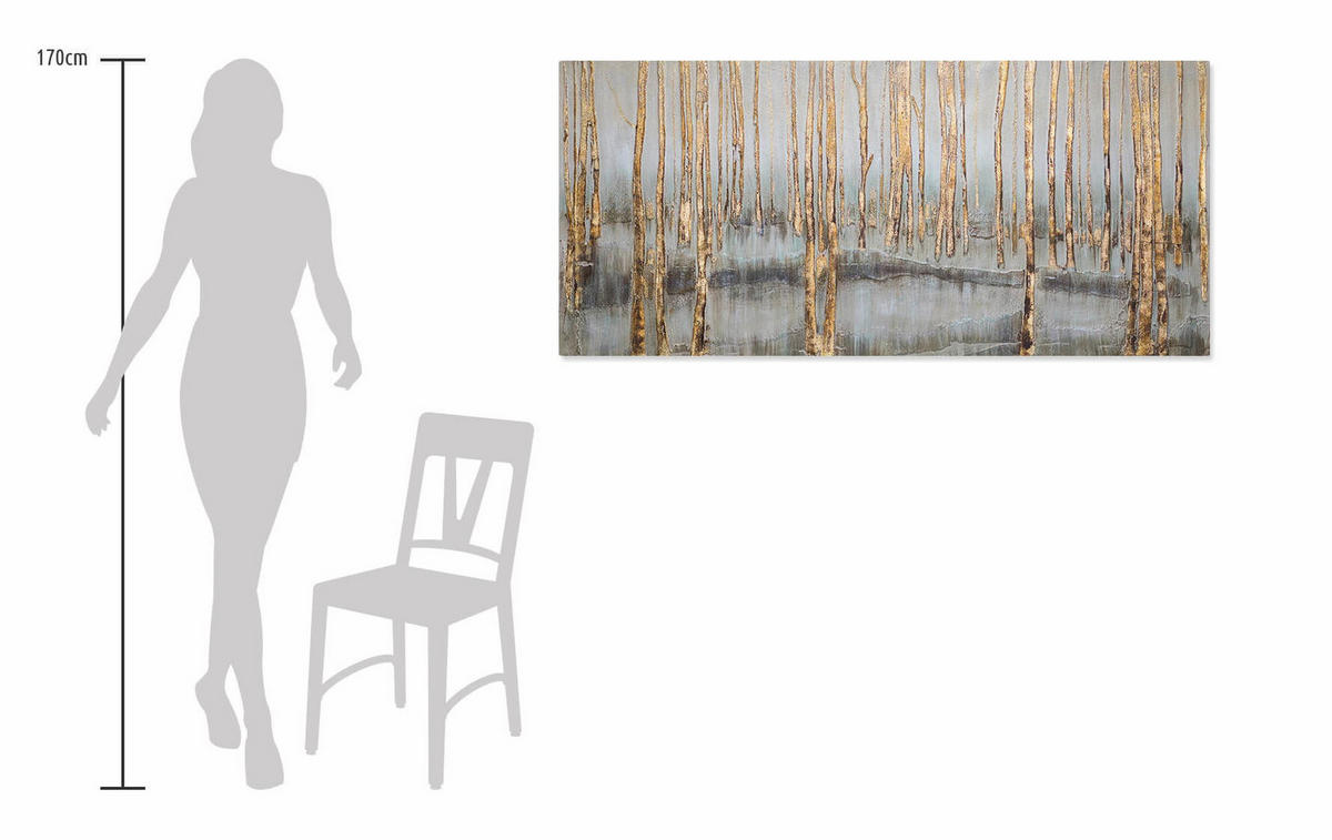 ACRYLBILD HANDGEMALT 150/70 cm - Braun/Grau, Holz/Textil (150/70cm) - KUNSTLOFT