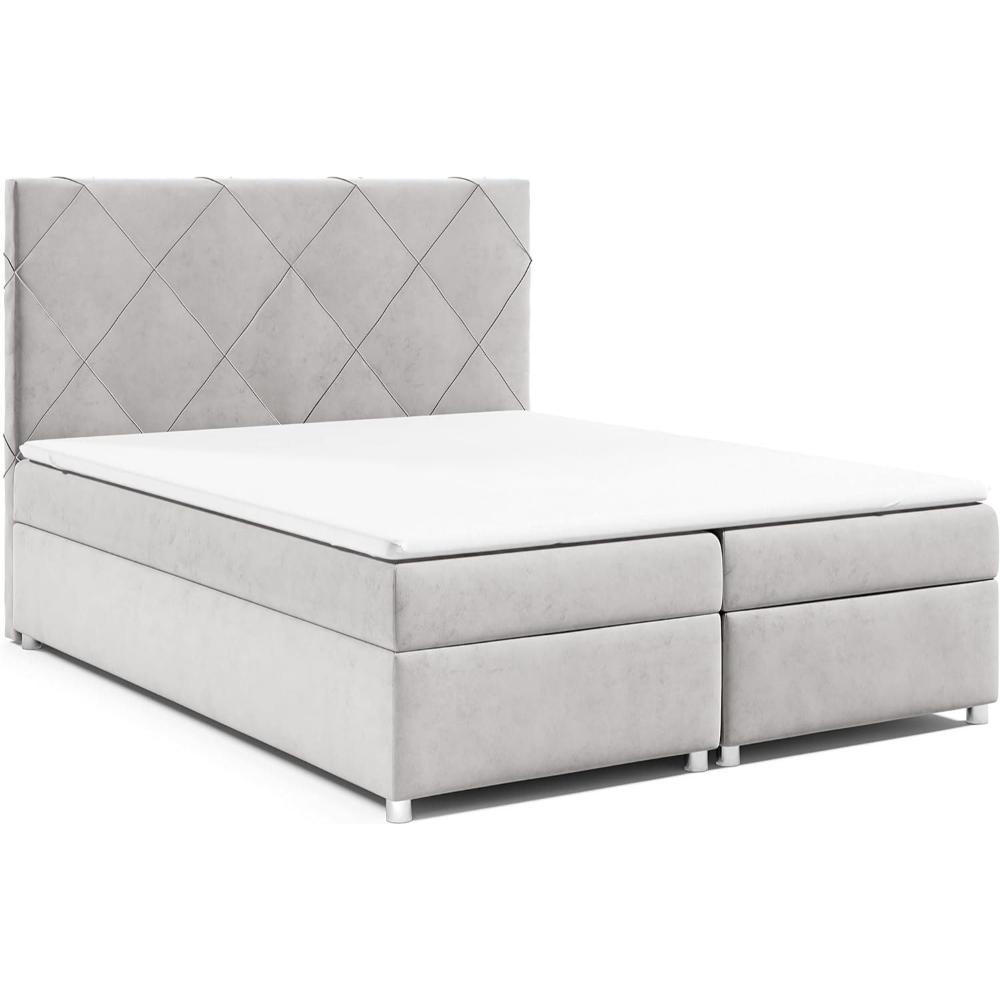 BOXBETT Trinity K-7 Bonellfederkern inkl. Topper - Silberfarben, Holz/Holzwerkstoff (180/200cm) - Best For Home