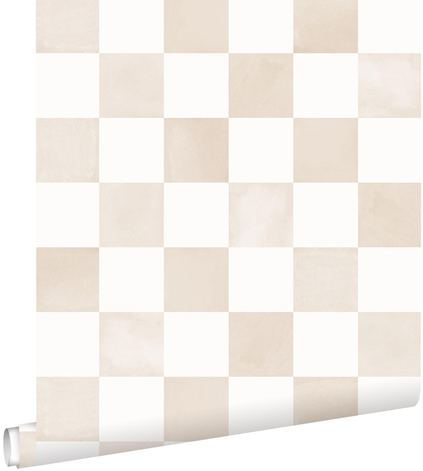 TAPETE Karomuster 53 cm x 10.05 m - Beige, Papier (53/1000cm) - ESTAhome