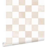 TAPETE Karomuster 53 cm x 10.05 m - Beige, Papier (53/1000cm) - ESTAhome