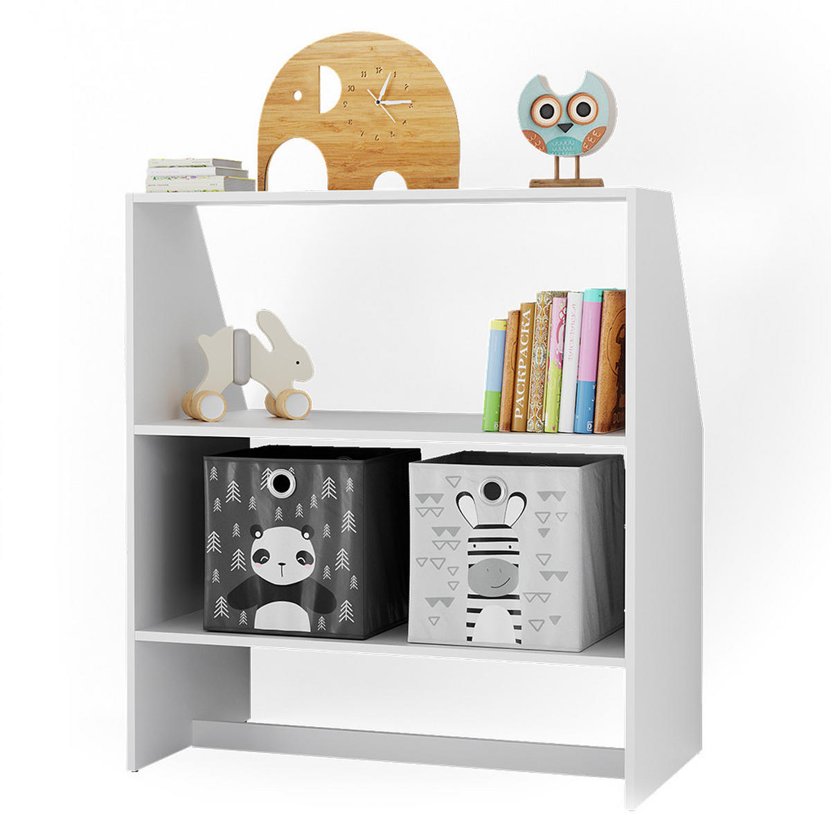 KINDERREGAL Weiß 90 x 100 cm - Weiß, Holzwerkstoff (90/100/50cm) - Vicco