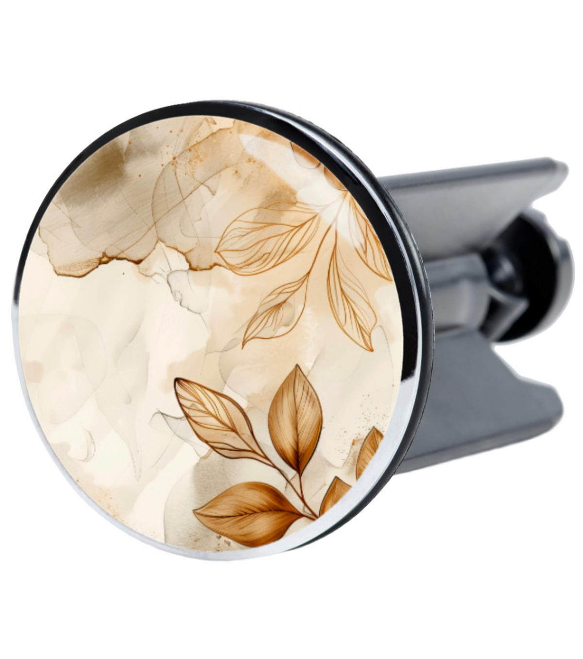 WASCHBECKENSTÖPSEL Faylora - Beige/Orange, Kunststoff/Metall (4/7/7cm) - Sanilo