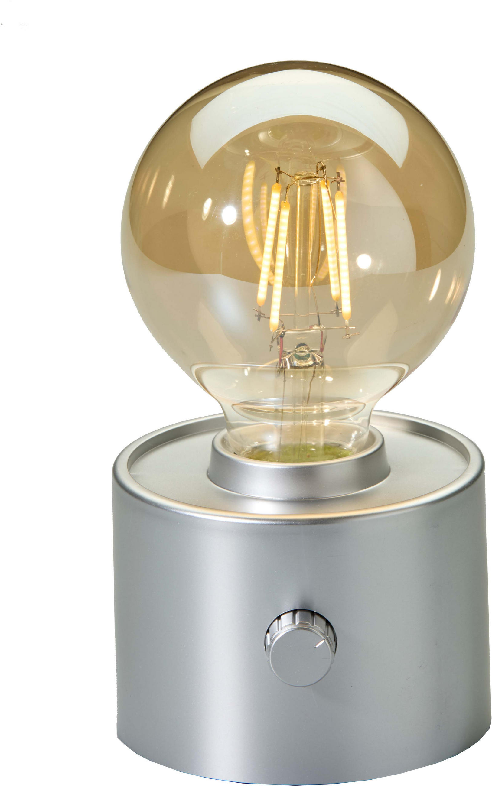 LED-TISCHLAMPE Vintage Edison dimmbar 10x9x16cm Silber matt - Silberfarben, Kunststoff (10/8.7/16cm) - Northpoint