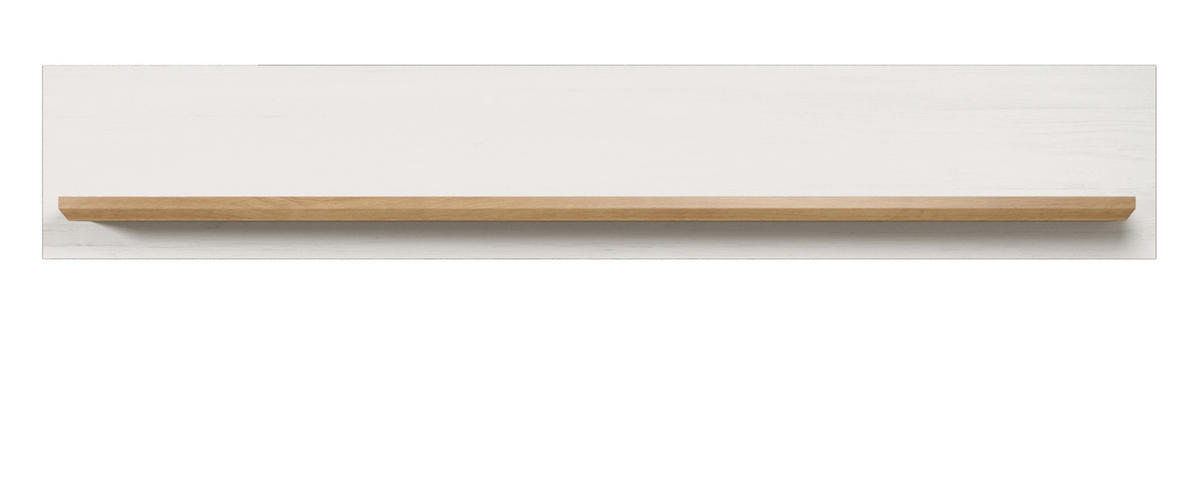 WANDBOARD Pinie weiß, Eiche Artisan 146 x 25 cm, Wandregal Landhaus-Stil - Weiß/Eiche Artisan, Holzwerkstoff (146/25/21cm) - Top.Furn