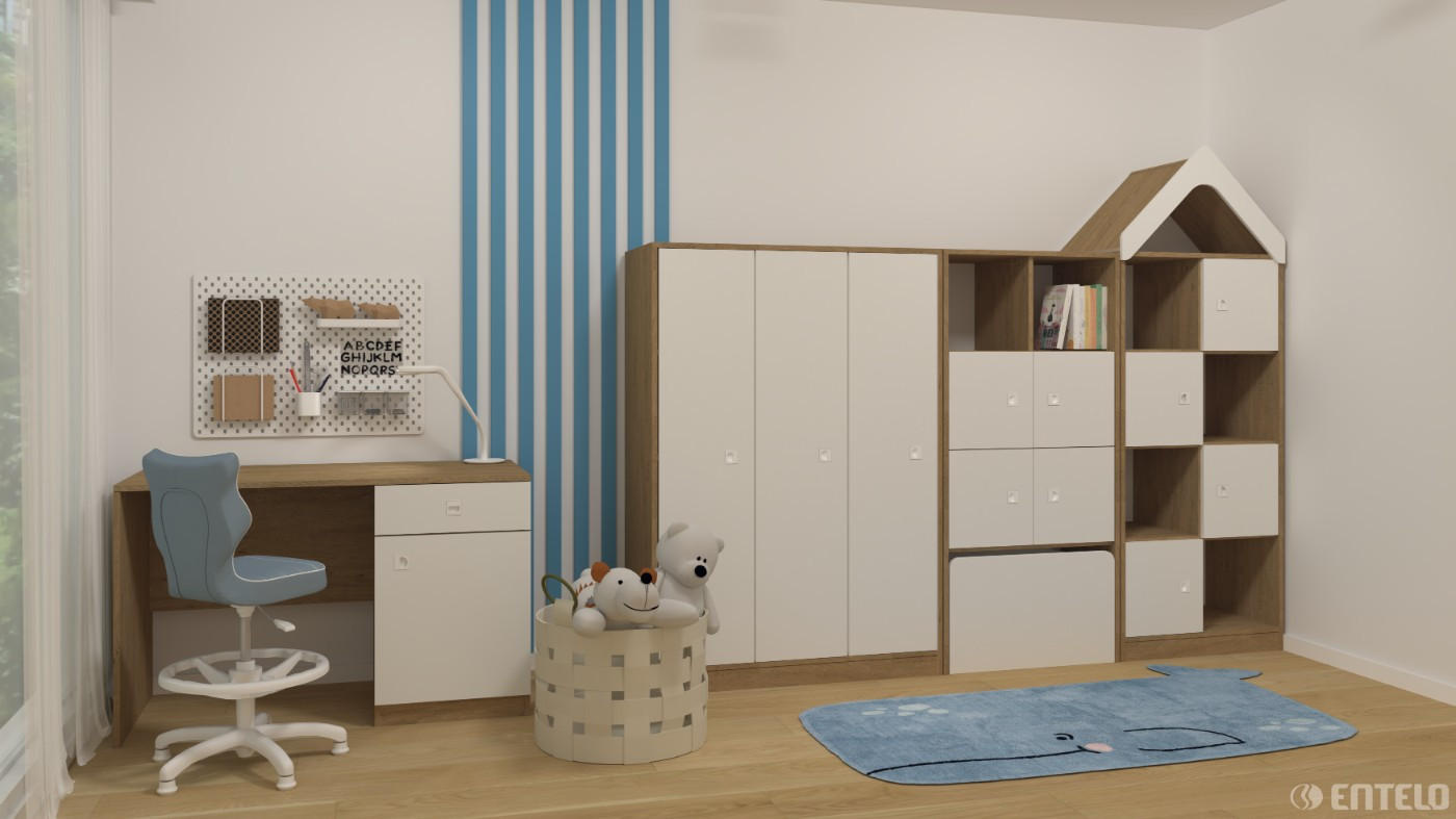 KINDERSTUHL Petit mit Fußstütze - Pastellblau, Textil (66/96/66cm) - RAUMHIRSCH FURNITURE