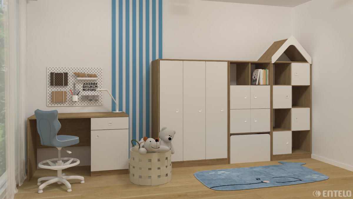 KINDERSTUHL Petit mit Fußstütze - Pastellblau, Textil (66/90/66cm) - RAUMHIRSCH FURNITURE