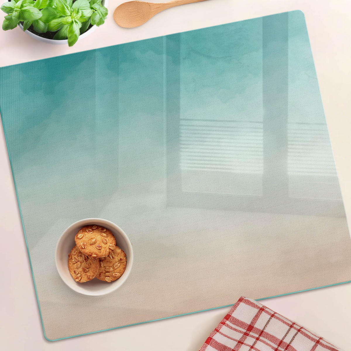 GLASPLATTE 60x52 cm Abstrakt - Multicolor, Glas (60/0.4/52cm) - TULUP