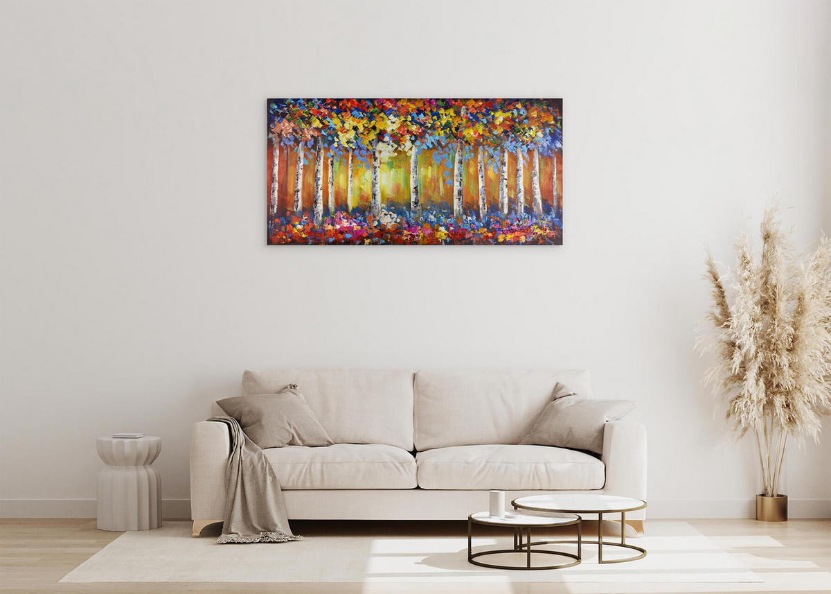 ACRYLBILD HANDGEMALT 120/60 cm - Grün, Holz/Textil (120/60cm) - KUNSTLOFT