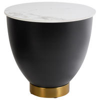 BEISTELLTISCH Schwarz/Gold/Weiß Nadine - Goldfarben/Schwarz, Stein (48/48/45cm) - Beliani