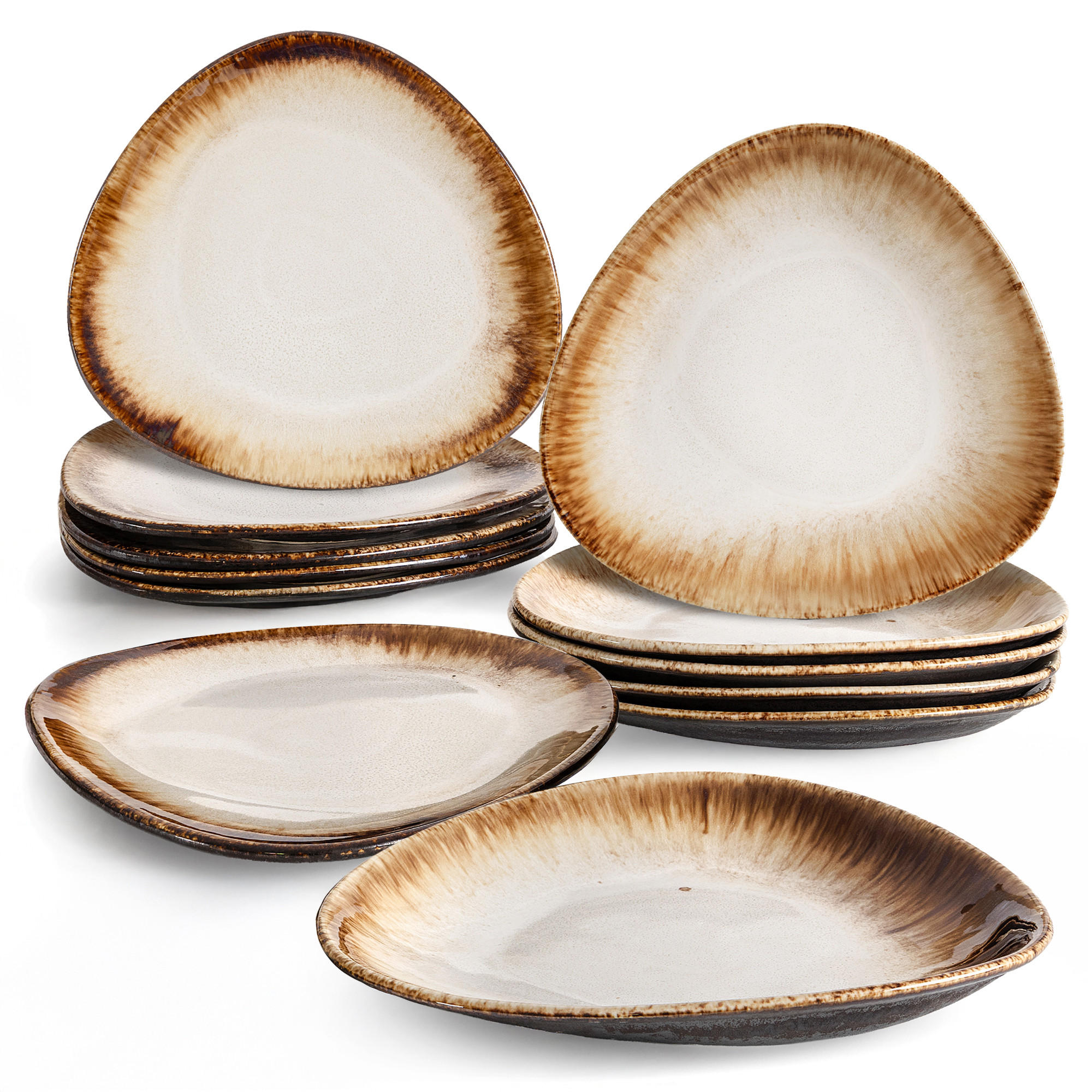 GESCHIRRSET PRIMA, 6-Personen, 12-tlg, Hellbeige - Beige, Keramik (30/2.4/28cm) - KONSIMO®