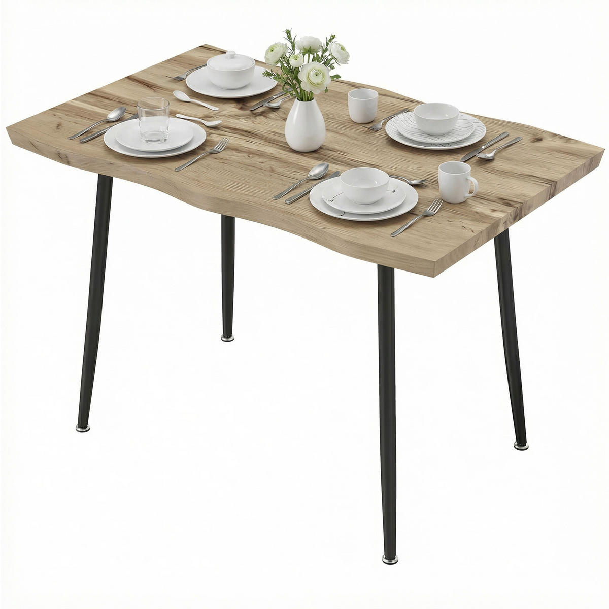 ESSTISCH DE-08417 nordischer Stil, 110 cm für 4 Personen Eiche - Eichefarben, Holzwerkstoff (110/70/75cm) - ComfortXL