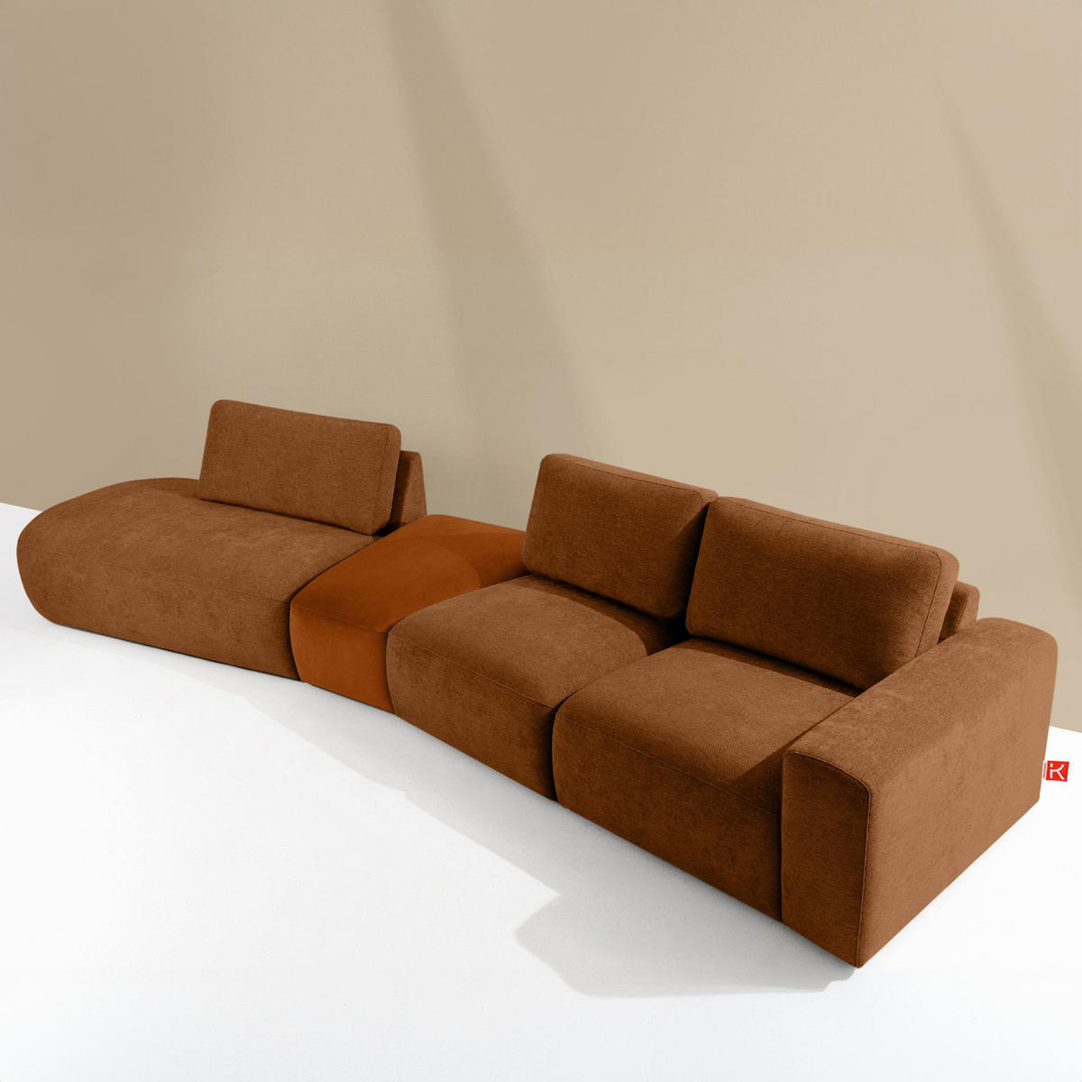 5-SITZER ECKSOFA ZUCCO Chenille links, Kupfer - Kupferfarben, Textil (430/84/105cm) - KONSIMO®