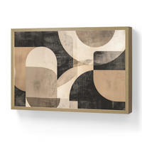 NÁSTĚNNÁ LAMPA S AKUMULÁTOREM Abstraktní - Tvary - Moderní - Béžová 60x40 cm - šedá, kompozitní dřevo (60/40/8cm) - OnlyWow