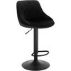 BARHOCKER aus Samt, Drehbar, Schwarz - Schwarz, Textil/Metall (47/83/39cm) - Woltu
