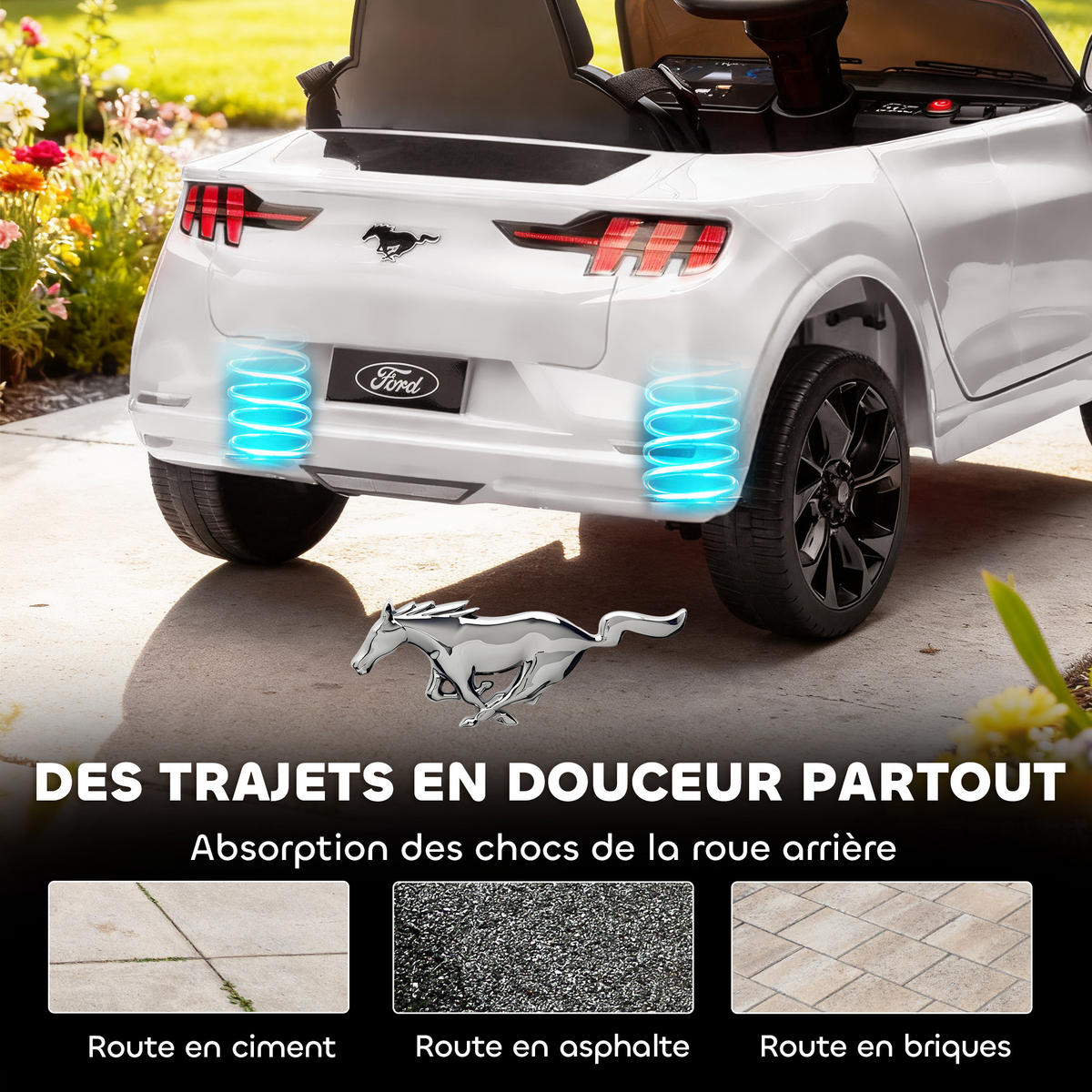 ELEKTRO-KINDERAUTO DE-13149 2 Motoren Weiß - Weiß, Kunststoff (233.68/139.7/111.76cm) - ComfortXL