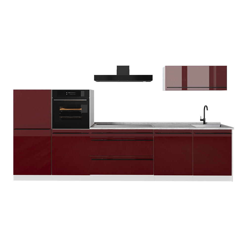 Vicco Küchenzeile Rot, Weiß 340x143x46 cm