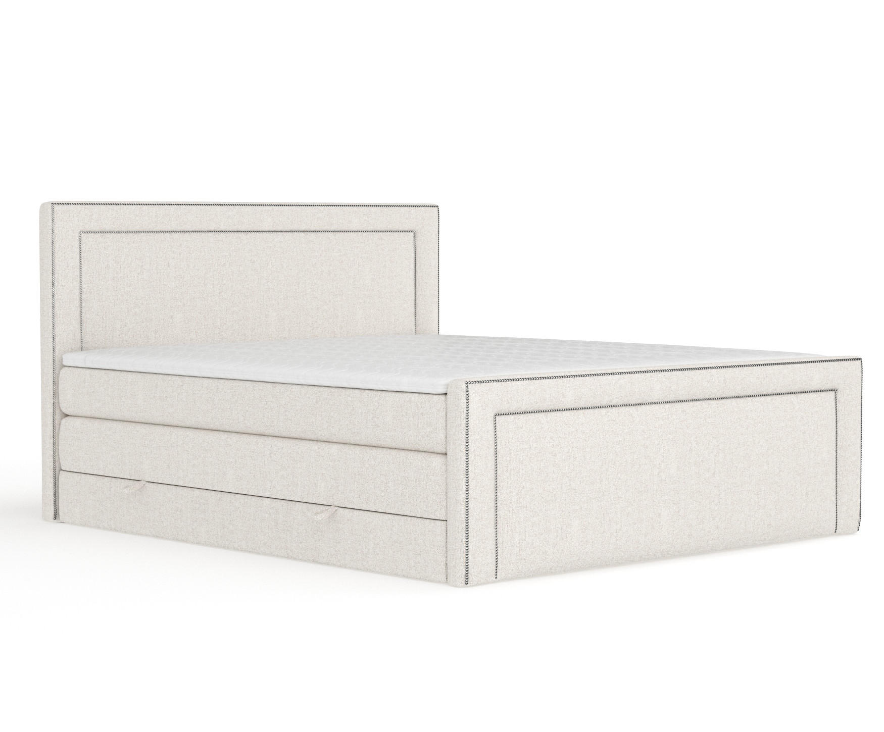 BOXSPRINGBETT Luxora Beige 180/200 cm - Beige/Schwarz, Holz/Holzwerkstoff (180/200cm) - Maison de Reve