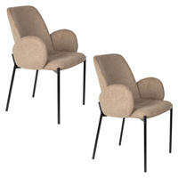 ESSZIMMERSTUHL Tjarda Braun - 2 er Set - Braun, Metall (57/85/60cm) - Housecraft Living