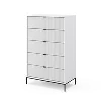 KOMMODE Eliza Weiß 76 x 120 cm mit 5 Schubladen - Weiß, Holzwerkstoff (76/120/42cm) - Vicco
