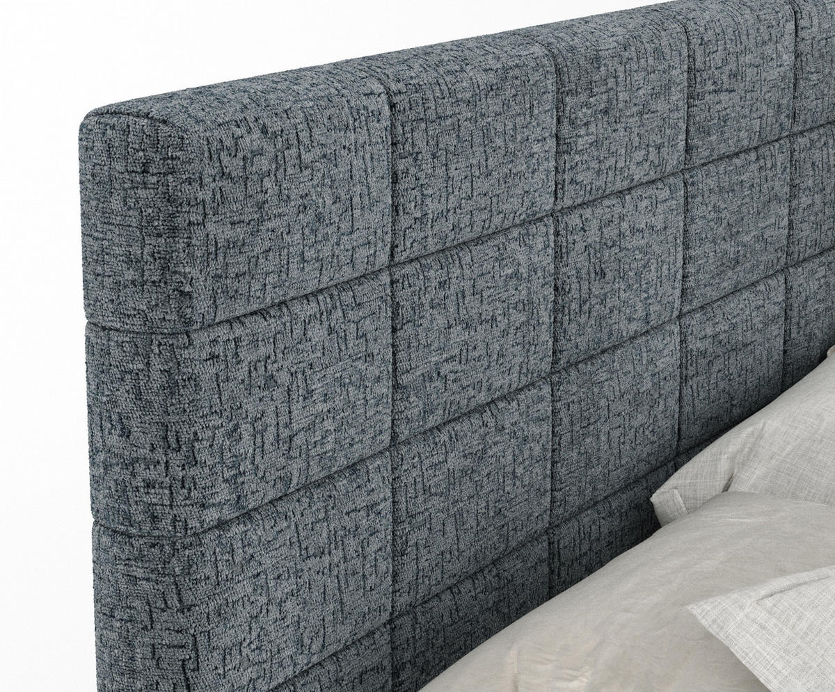 BOXSPRINGBETT Ava Blau Grau 140/200 cm - Blaugrau/Schwarz, Holz/Holzwerkstoff (140/200cm) - Maison de Reve