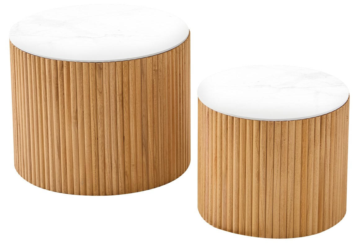 COUCHTISCH (2er set) Rund Braun 50 x 50 x 39 cm - Braun, Holz (50/50/38.5cm) - Nordlys