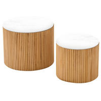 COUCHTISCH (2er set) Rund Braun 50 x 50 x 39 cm - Braun, Holz (50/50/38.5cm) - Nordlys