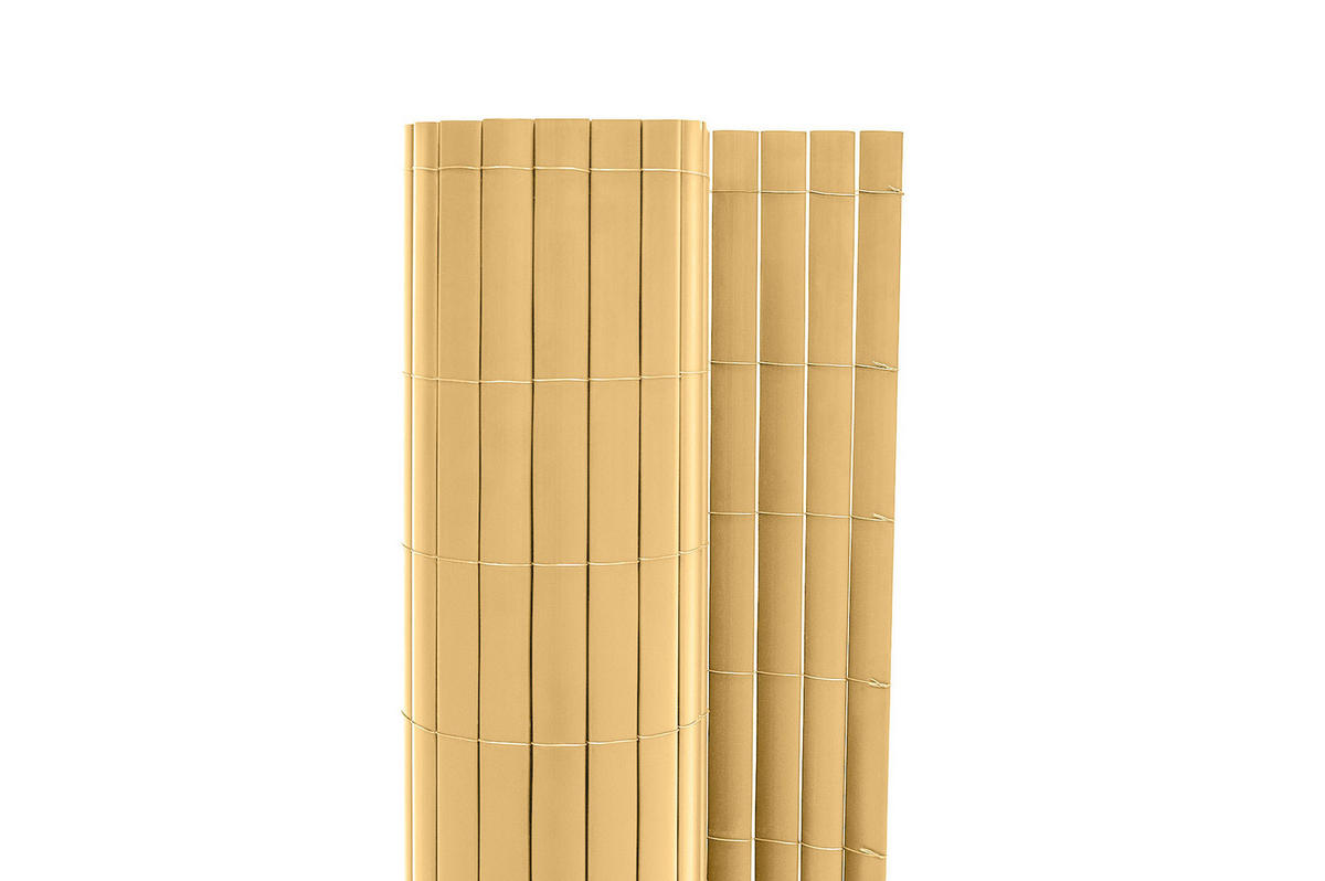 PVC Sichtschutzmatte VISO doppelseitig 5m x 1,5m Beige - Beige, Metall (500/150cm) - Casanoov