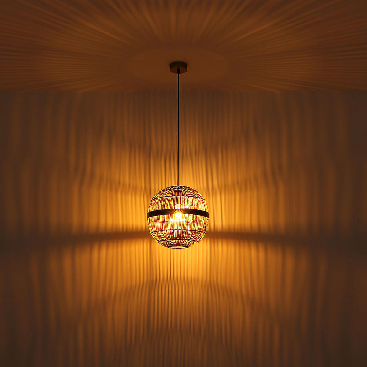 LED HÄNGELEUCHTE Metall Messing - Messingfarben, Metall (30/30/120cm) - Globo Lighting